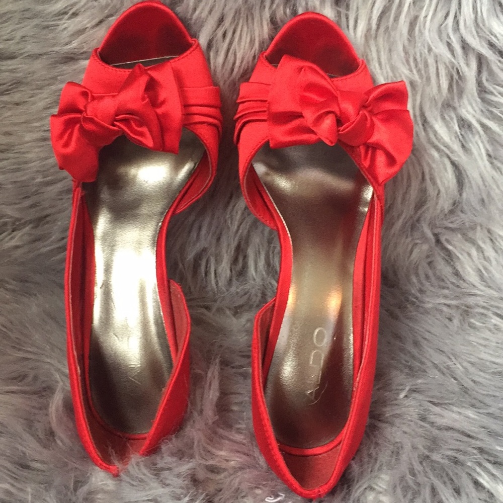 ALDO Red Satin Heels